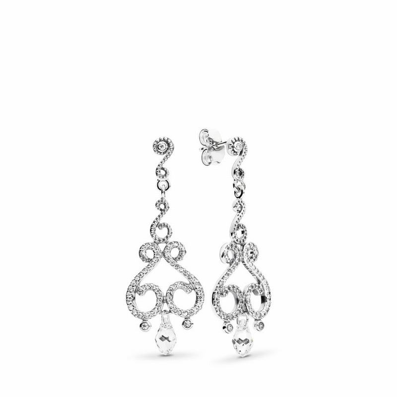 Pandora Swirling Chandeliers Drop Earrings Ireland - Sterling Silver/Mixed Stones/Cubic Zirconia - 7